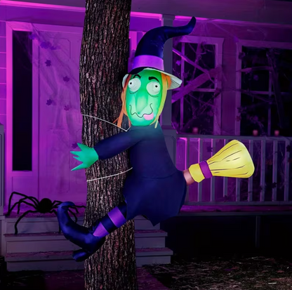 4FT Halloween Inflatable Witch with Build-in LED Lights