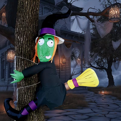 4FT Halloween Inflatable Witch with Build-in LED Lights