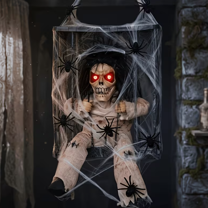 Skull Ghost Hanging Prop with Spooky Sound