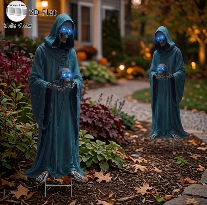2pcs 39.4-Inch Ghost Halloween Decorative Plastic Sign