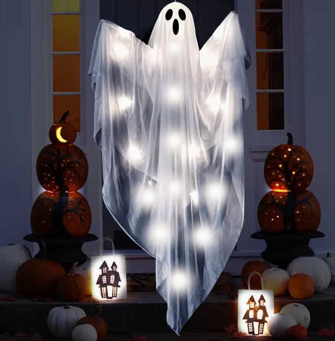 Halloween Hanging Ghost Lights with LED Lights