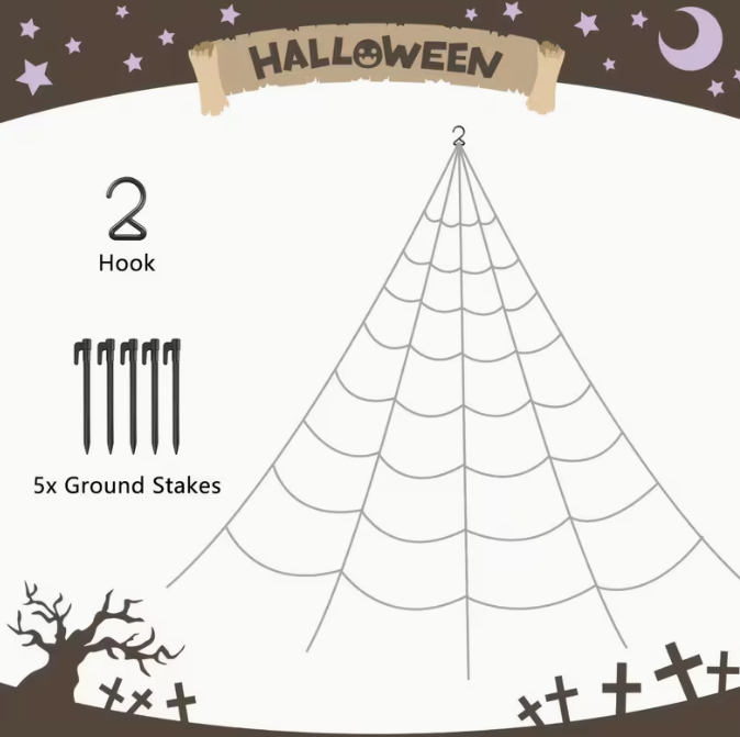 Halloween Enormous Spider Web Decorations Outdoor 16FT