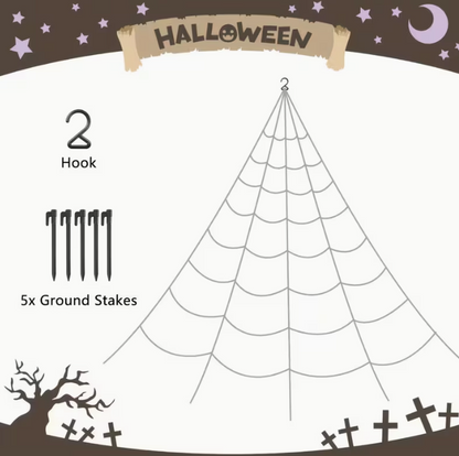 Halloween Enormous Spider Web Decorations Outdoor 16FT