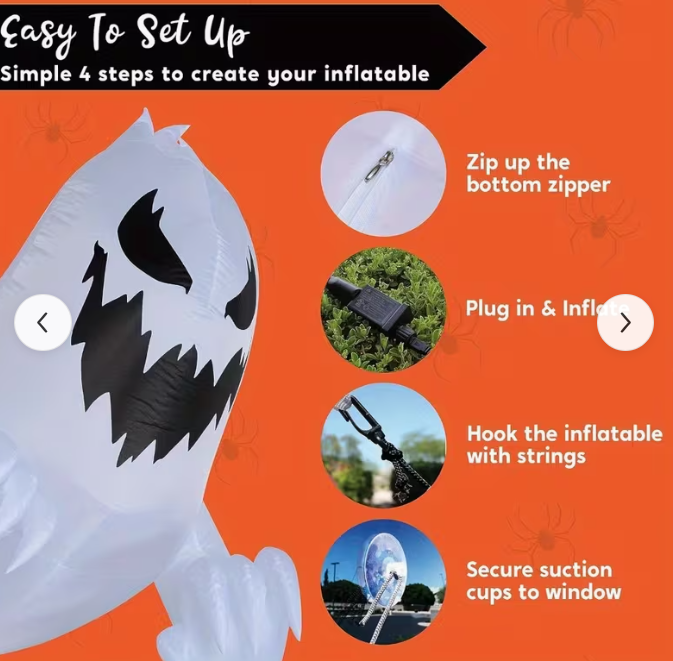 4.5 FT Tall Halloween Inflatable Ghost Outdoor Decoration