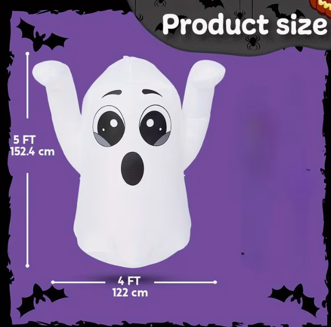5 FT Tall Halloween Inflatable Friendly Ghost Outdoor Decoration
