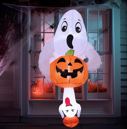 6-Foot Halloween Inflatable Ghost And Pumpkin