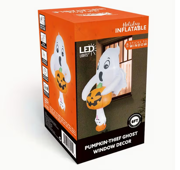 6-Foot Halloween Inflatable Ghost And Pumpkin