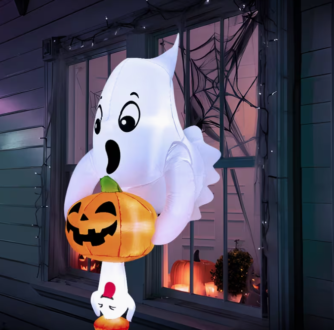 6-Foot Halloween Inflatable Ghost And Pumpkin