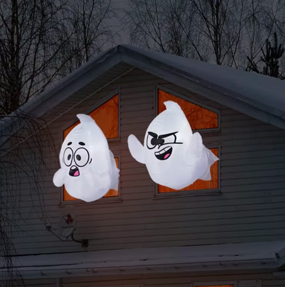 2 Pack for Halloween Inflatable Window Ghost