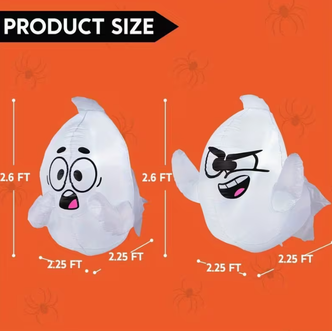 2 Pack for Halloween Inflatable Window Ghost