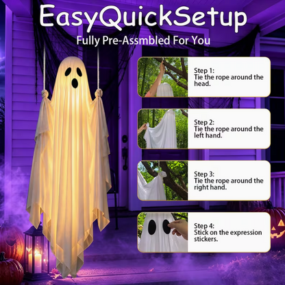 4.5-foot Oversized Hanging Ghost Halloween Decoration