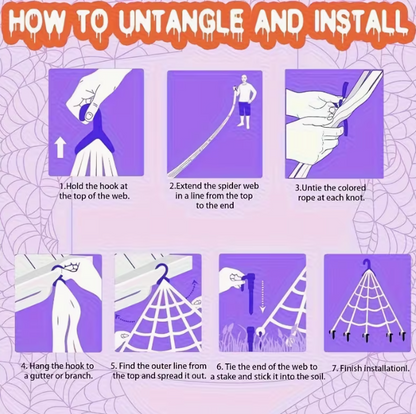 16ft Giant Spider Web LED Lights
