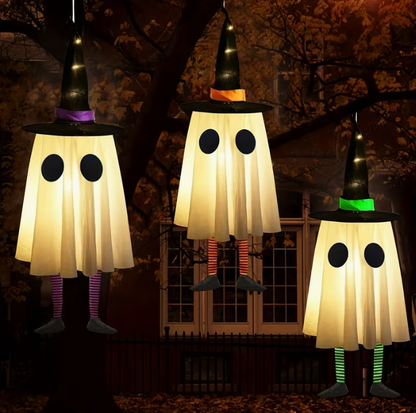 Set Of 3 Halloween Hanging Ghosts