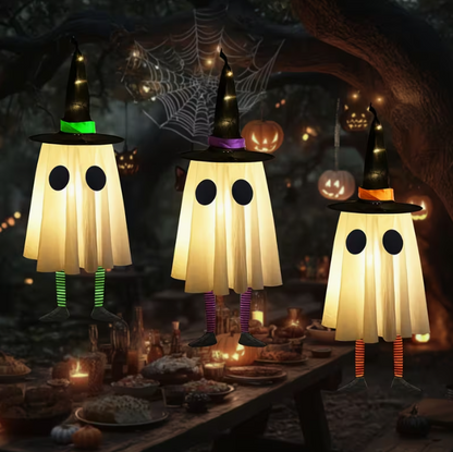 Set Of 3 Halloween Hanging Ghosts