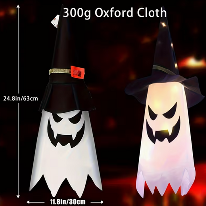 Outdoor 3pcs Large Size Hanging Lighted Glowing Witch Hat