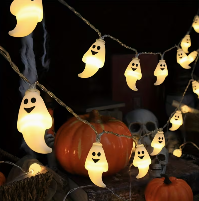 A String of 20 LED Halloween Ghost Lights