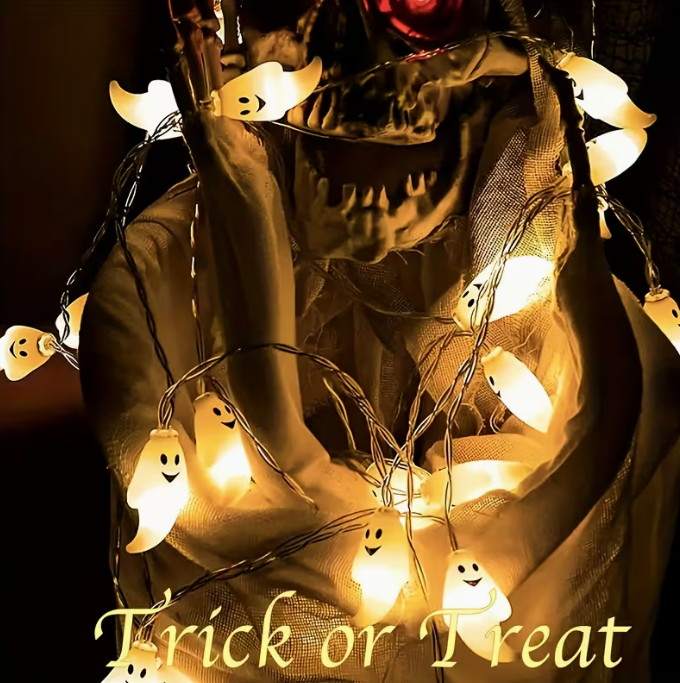 A String of 20 LED Halloween Ghost Lights