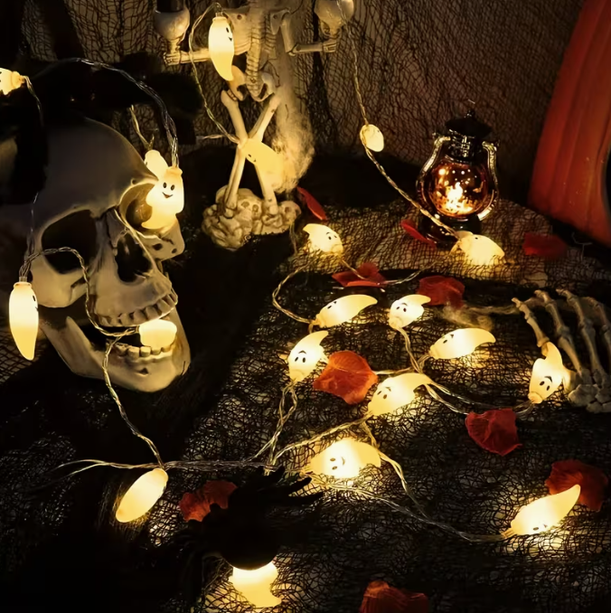 A String of 20 LED Halloween Ghost Lights