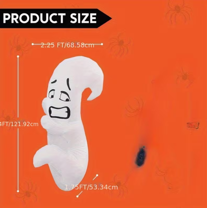 4 FT Halloween Inflatables Ghost Outdoor Decor
