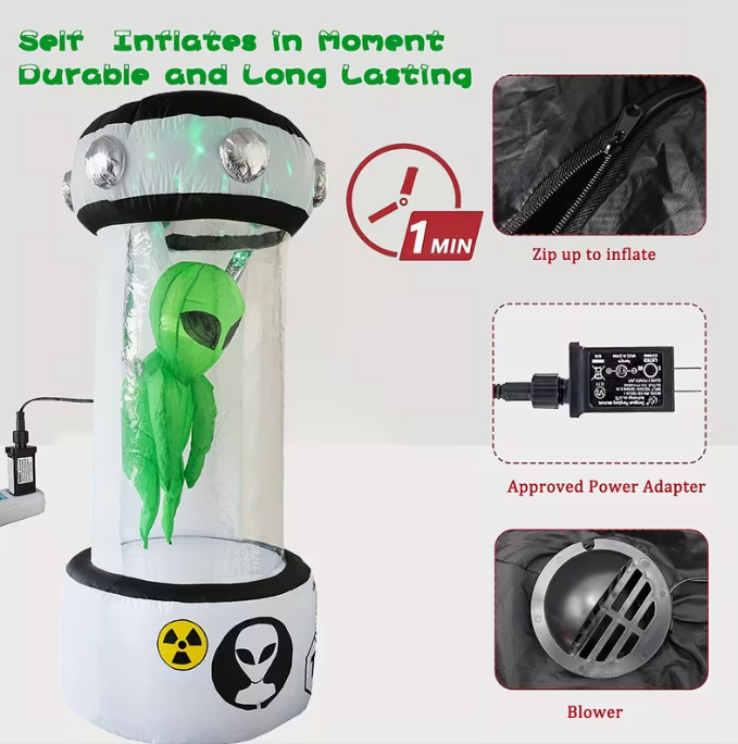8ft Alien Halloween Decorations Inflatable