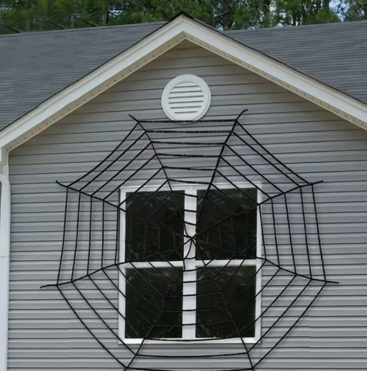 Realistic Plush Spider Web Hanging Decoration 59.05 Inch