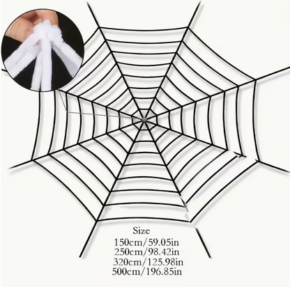 Realistic Plush Spider Web Hanging Decoration 59.05 Inch