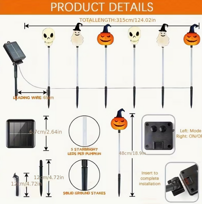 Solar-Powered 6pcs Halloween Pumpkin Garden Lights