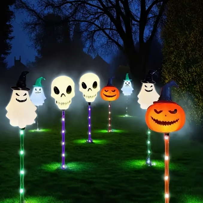 Solar-Powered 6pcs Halloween Pumpkin Garden Lights