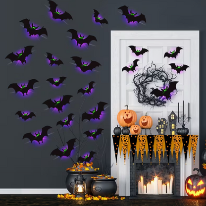 24 Packs Halloween Bats Decorations Wall Stickers