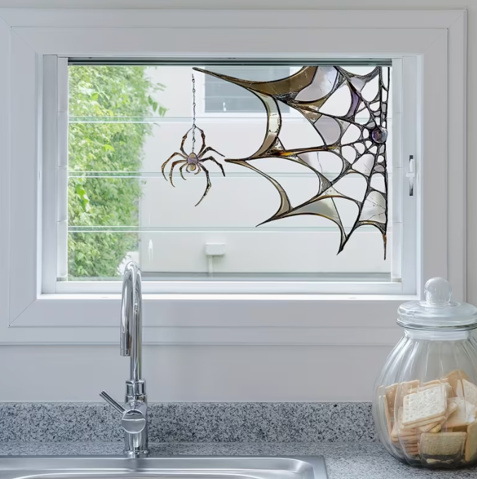 Halloween Spider Web Static Glass Sticker