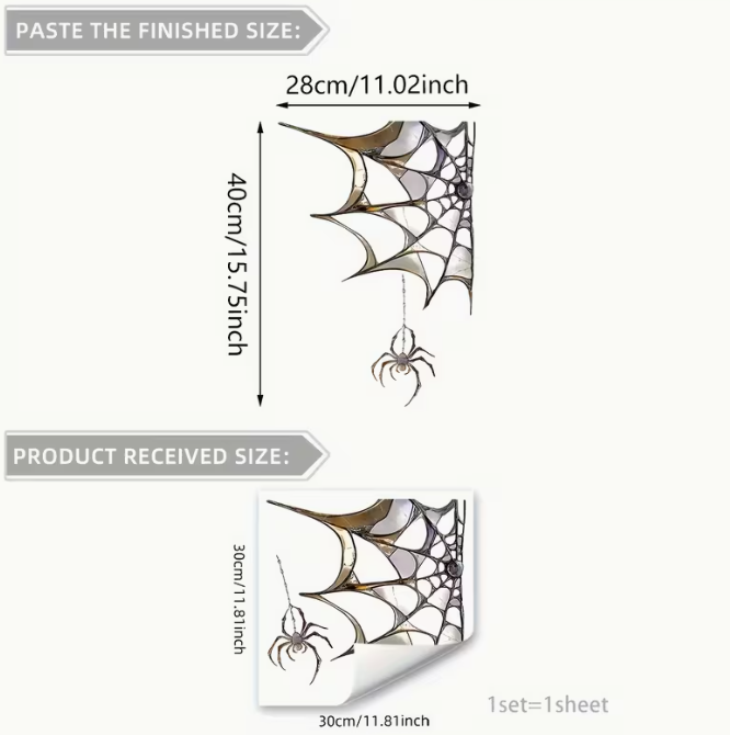 Halloween Spider Web Static Glass Sticker