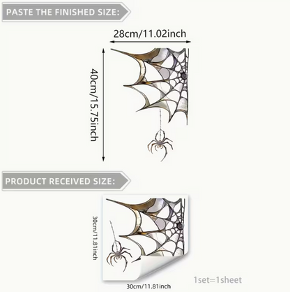 Halloween Spider Web Static Glass Sticker