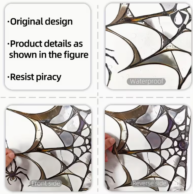 Halloween Spider Web Static Glass Sticker
