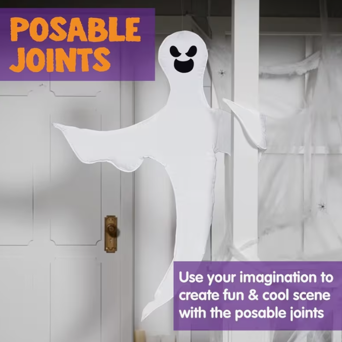 Ghost With Bendable Garland Wrap Decoration
