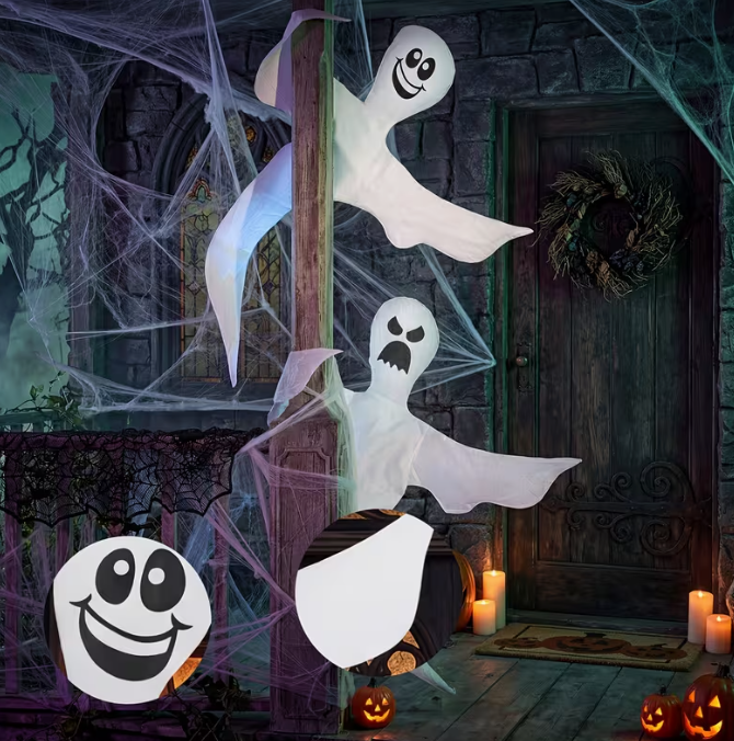 Ghost With Bendable Garland Wrap Decoration